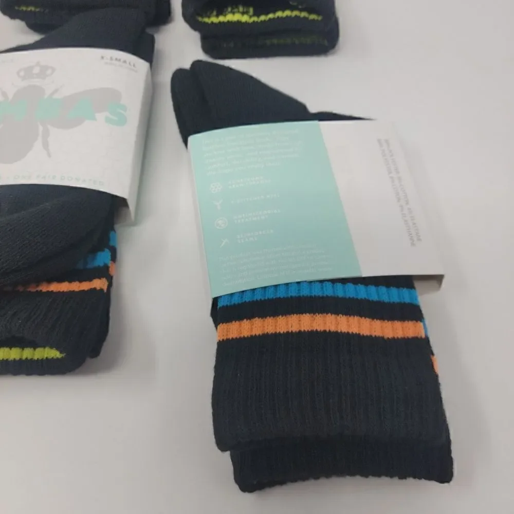 XSmall bombas Crew Socks Performance Arch Support  Lot of 10 Unisex